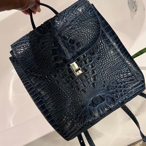 Brahmin Sadie Backpack Navy Tidewater Melbourne Leather